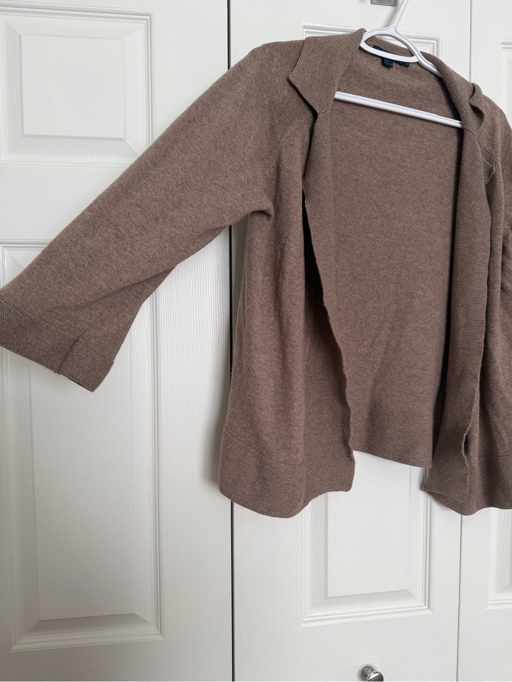 Boden vintage label Y2K Taupe Open Front Knit Cardigan Sweater - UK 14 - Picture 2 of 11